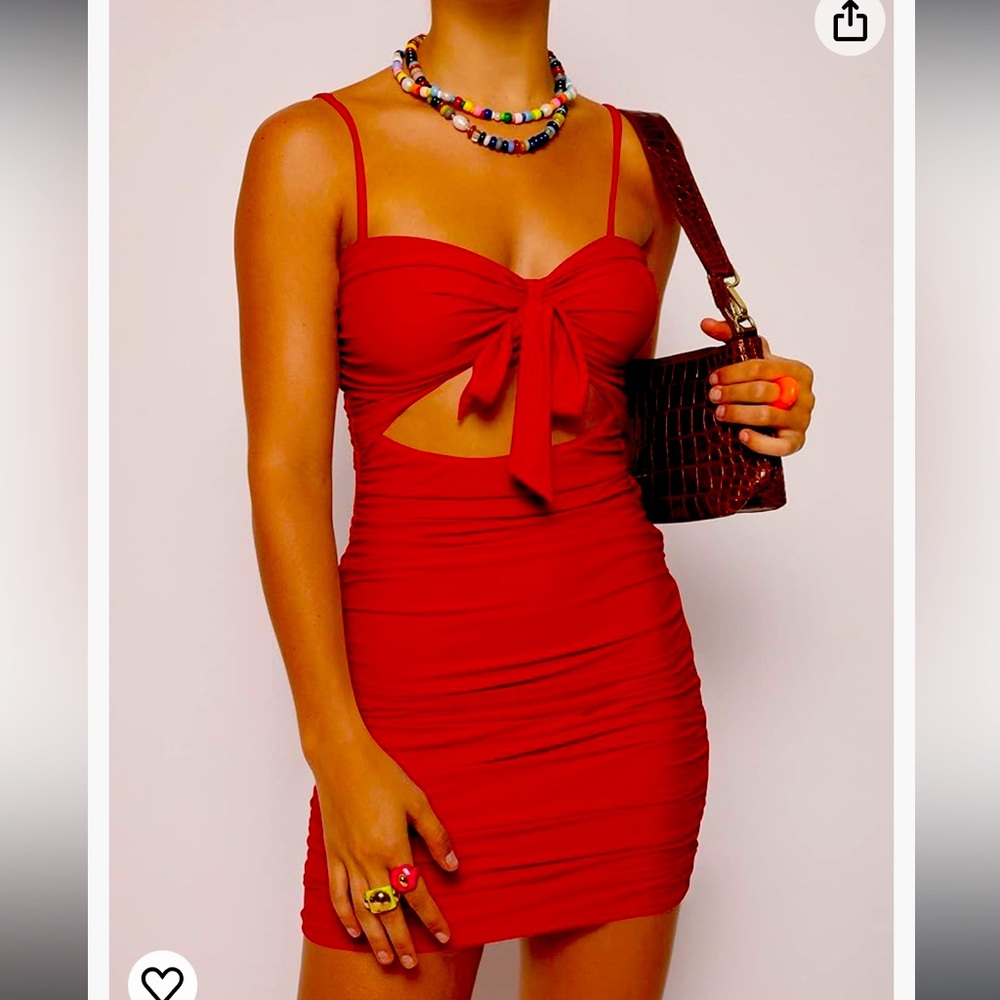 Red bodycon midriff cut out dress perfect for 4th of July! Tags removed not worn